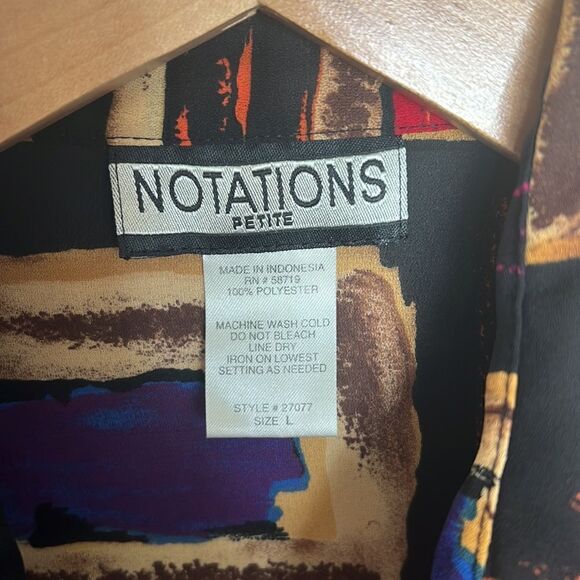 Notations Vintage Button Up Collared Shirt size large ~ Long Sleeve Dress Shirt - Picture 4 of 5